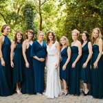 bridal party portrait at university of texas